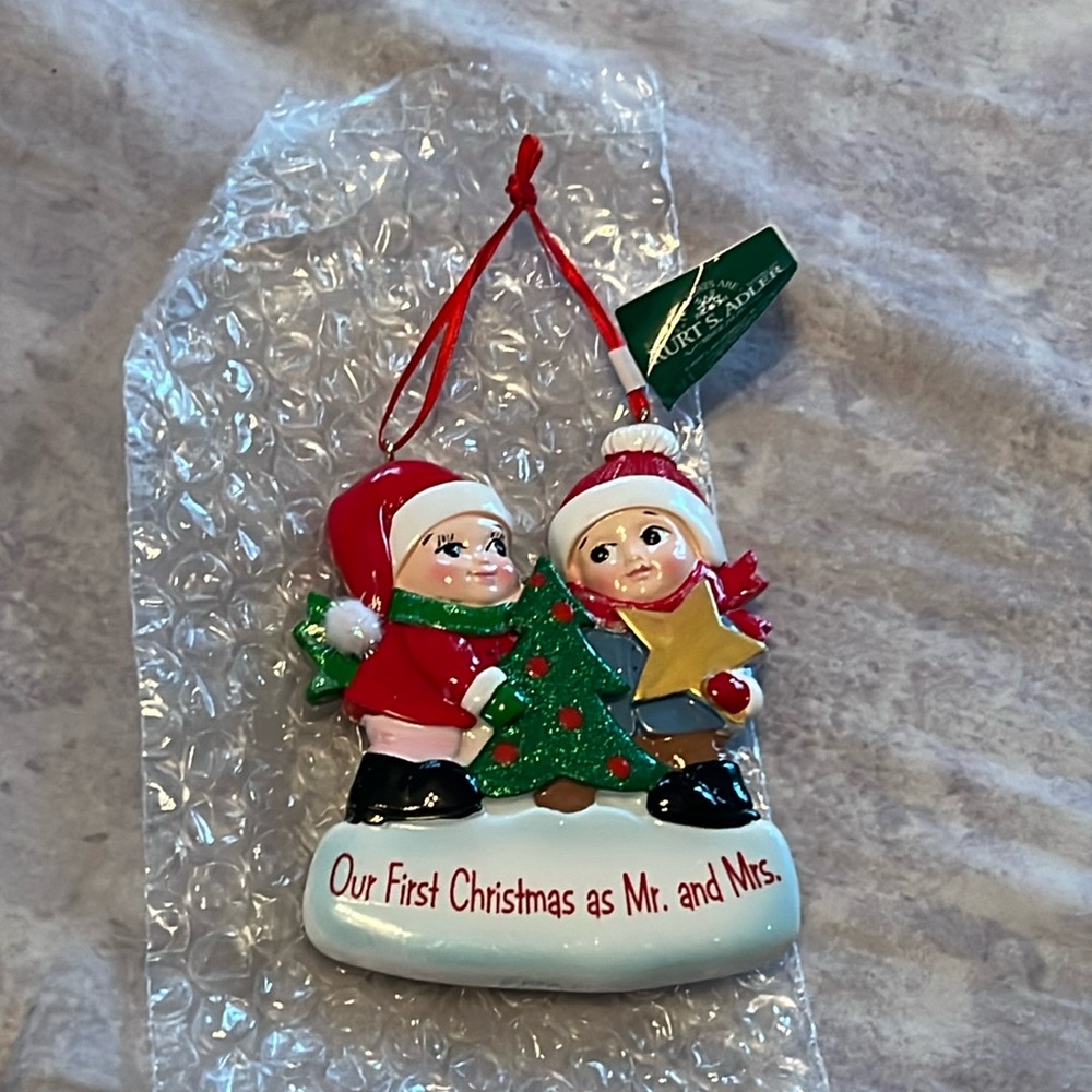 Kurt Adler First Christmas as Mr. & Mrs. Ornament, New
